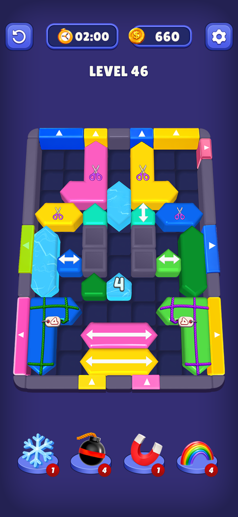 Arrow Color 3D Block Puzzle - Gameplay of Arrow Color 3D Block Puzzle showing colorful blocks with directional arrows