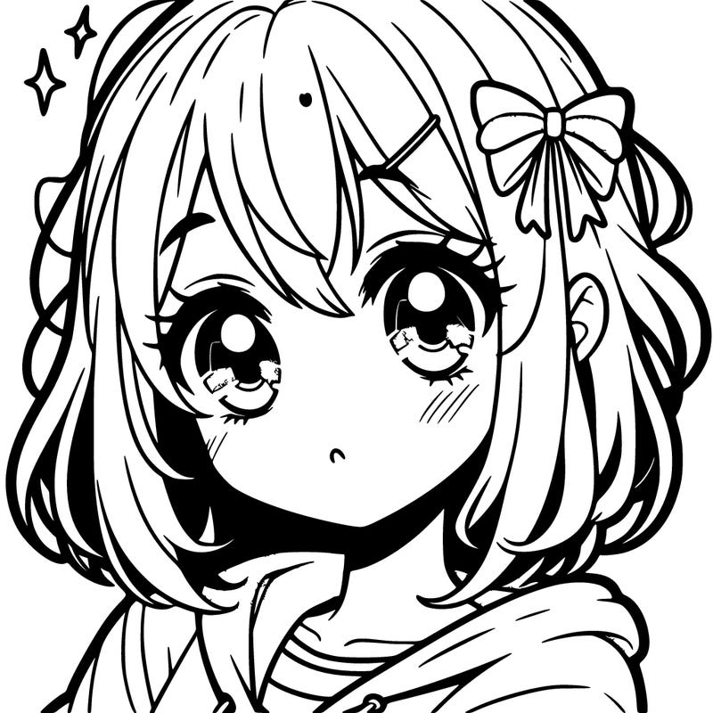 manga girl with a cute hairstyle