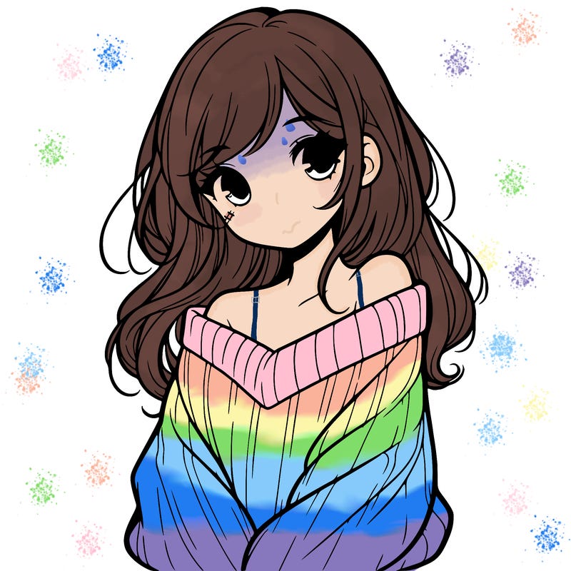 shy pretty girl wearing a sweater that is falling off one shoulder portrait