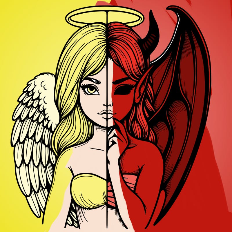 realistic angel half demon