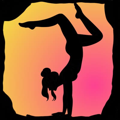 a woman doing a handstand