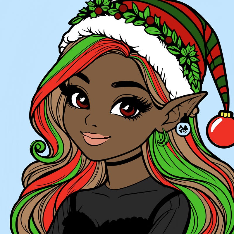 christmas girl elf realistic