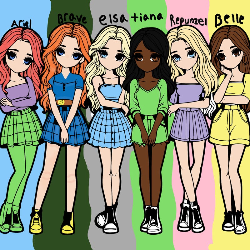 a group of girls realistic