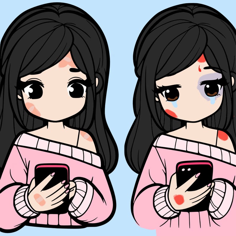 a girl holding a phone texting