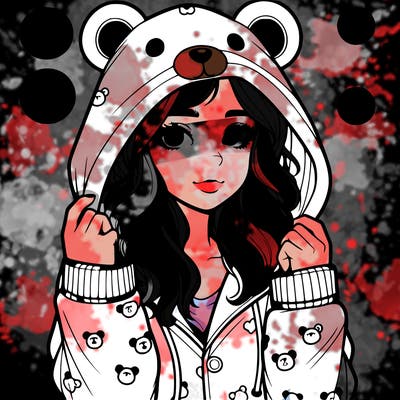 realistic girl in a animal pjs hoodie