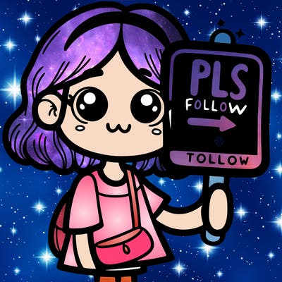 girl holding pls follow sign