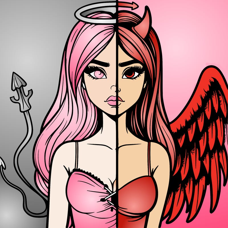 devil vs angel realistic girl
