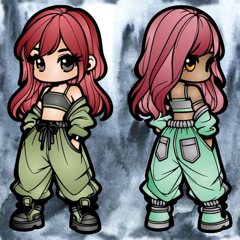 girl in crop top and baggy pants