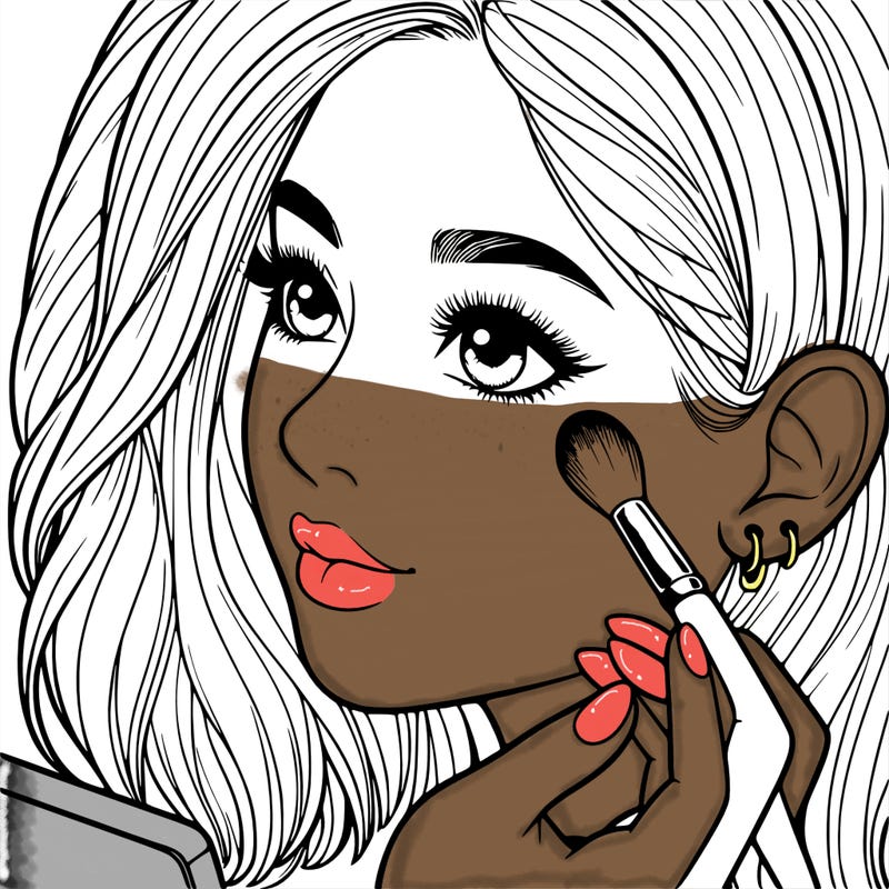 a realistic girl doing her makeup