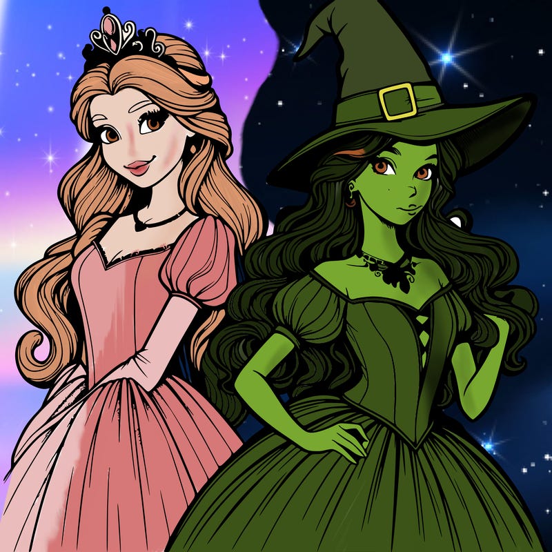 a realistic princess and a witch