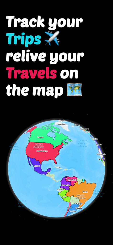 GlobeMarker: 3d Travel Map - 旅行を追跡するために訪問した国をハイライトするカラフルな3Dインタラクティブグローブ