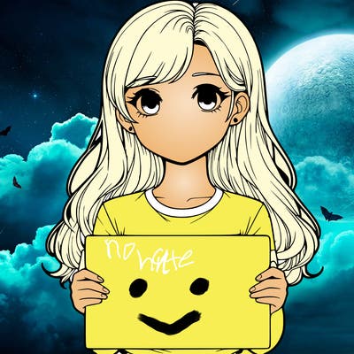 realistic girl holding a sign