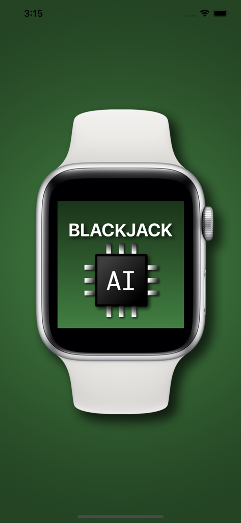 Apple Watch画面に表示されたBlackjack.AIアプリインターフェース