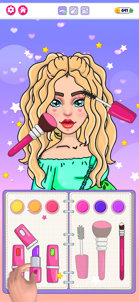 DIY Sweet Paper Doll: Dress Up - Una muñeca de papel digital a la que se le aplica maquillaje de un kit de maquillaje personalizado.