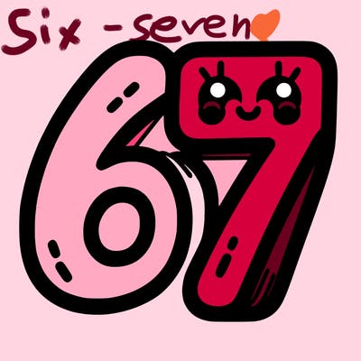 the numbers 67