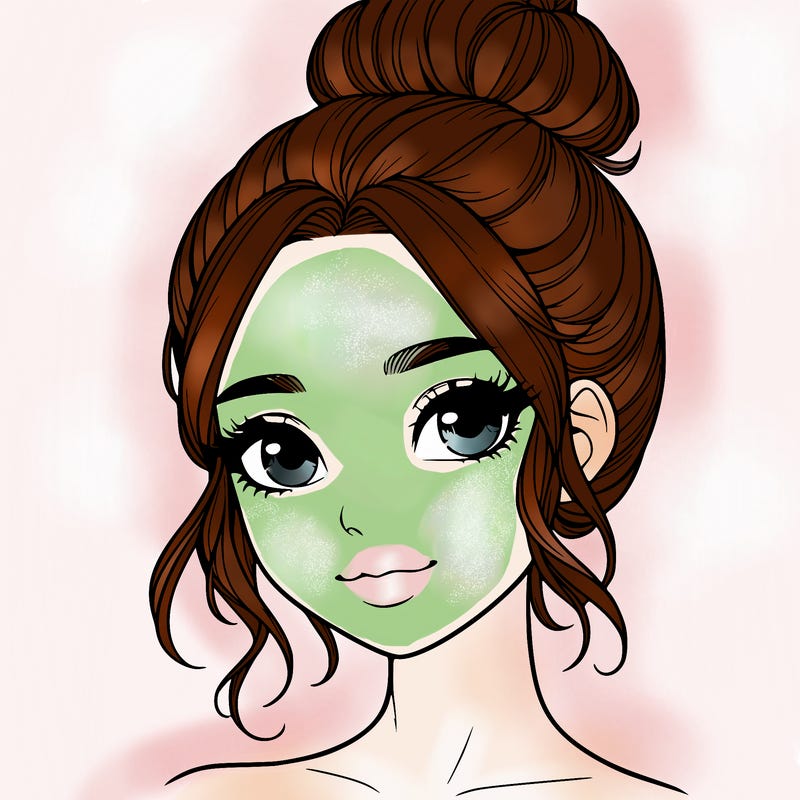 realistic pretty girl with hair in bun