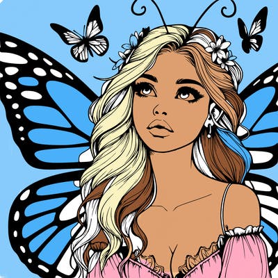 butterfly fairy realistic girl