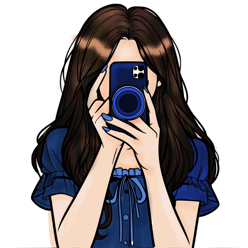 a realistic girl holding her phone taking pictures