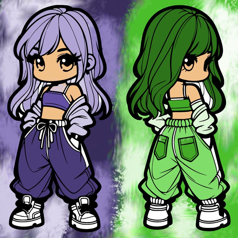 girl in crop top and baggy pants