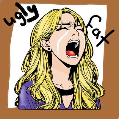 screaming realistic, girl