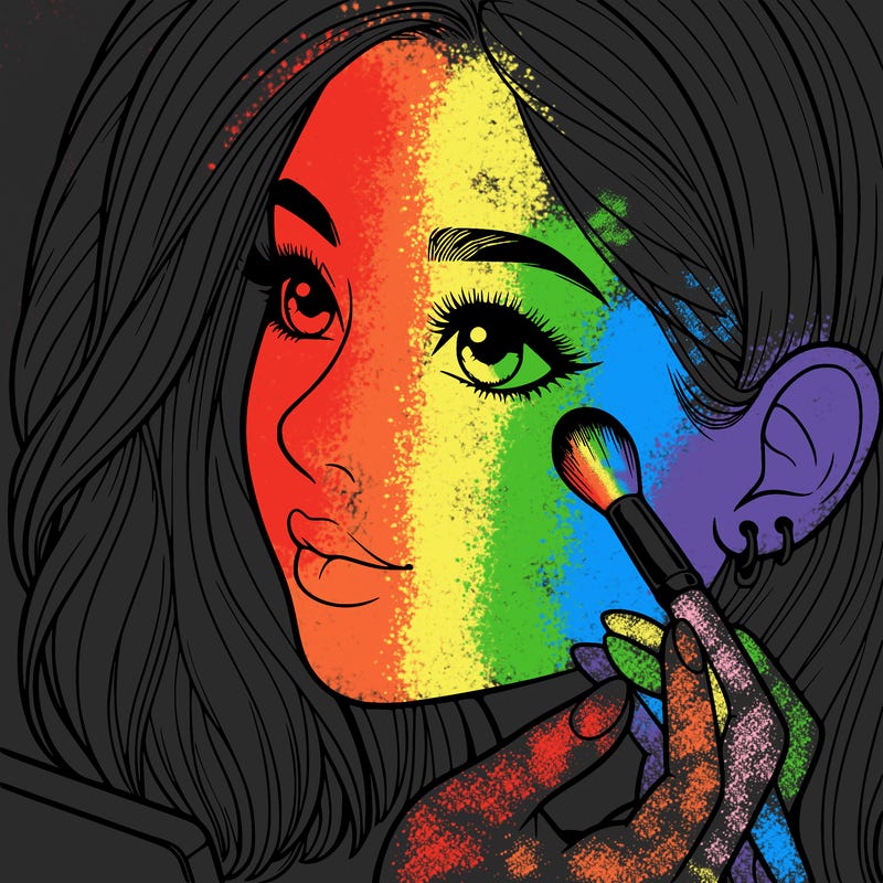 a realistic girl doing her makeup