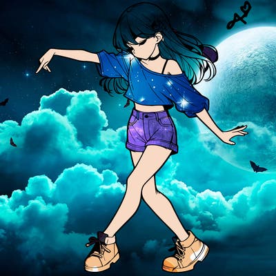 realistic girl danceing