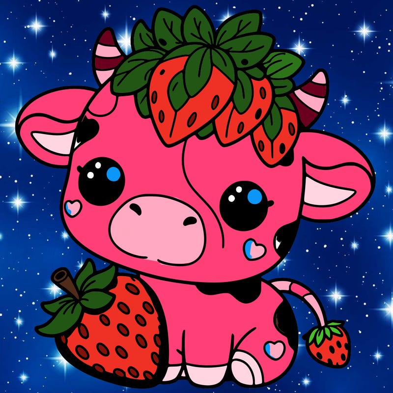 cute strawberry cow