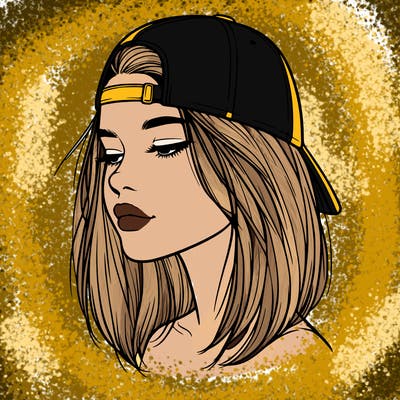 realistic  girl with a backwards hat