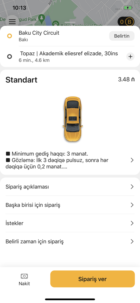 Milli TAXI - Milli TAXIアプリインターフェース、乗車予約画面、車両選択、旅程詳細を表示