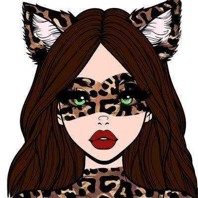 realistic girl with fox ears and realistic lips