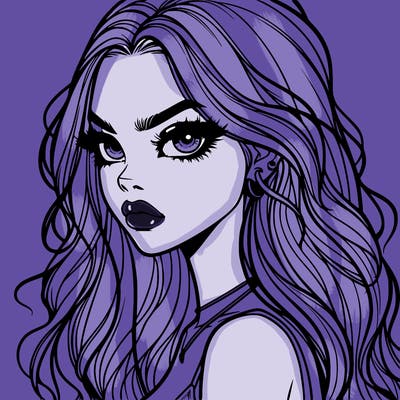 a realistic girl with siren eyes and looks badass