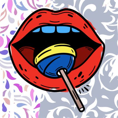 mouth with lollipop