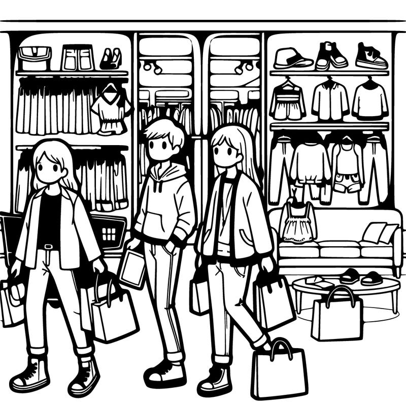 clothes shopping at the mall