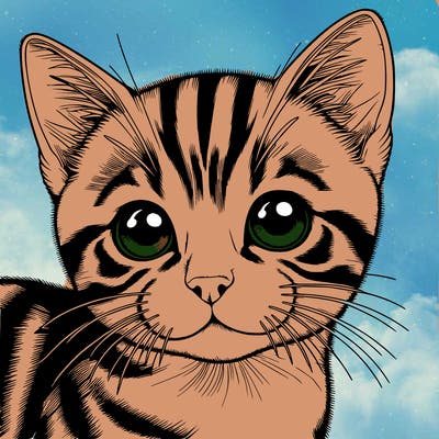 realistic cat with a little bit of stripes