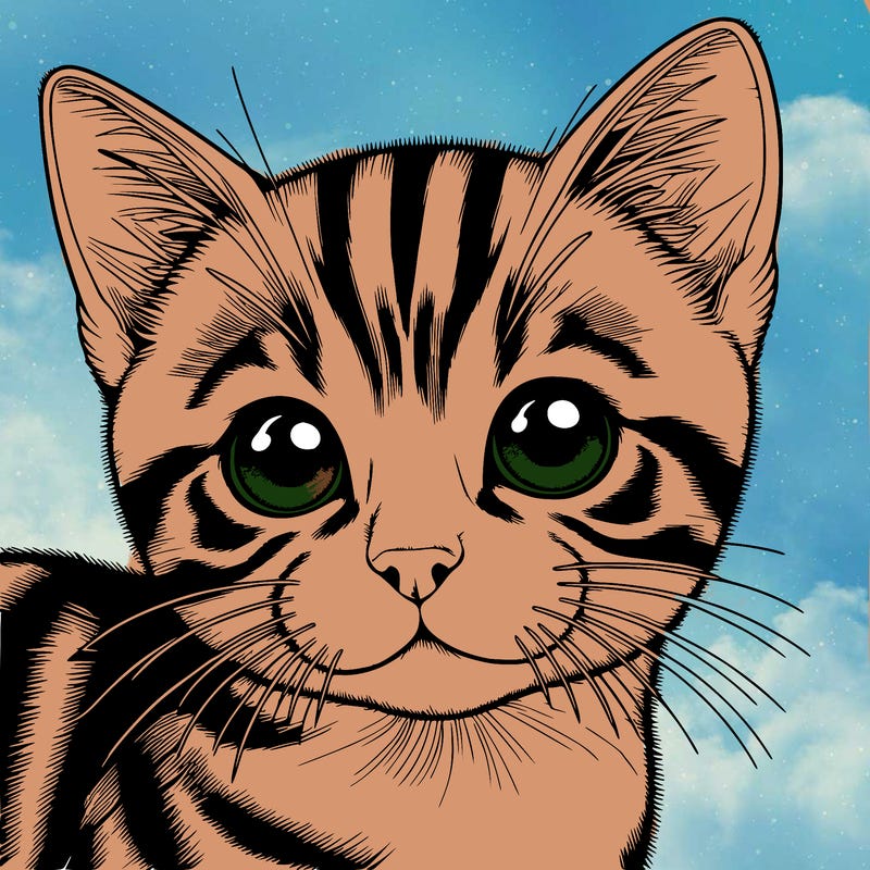 realistic cat with a little bit of stripes