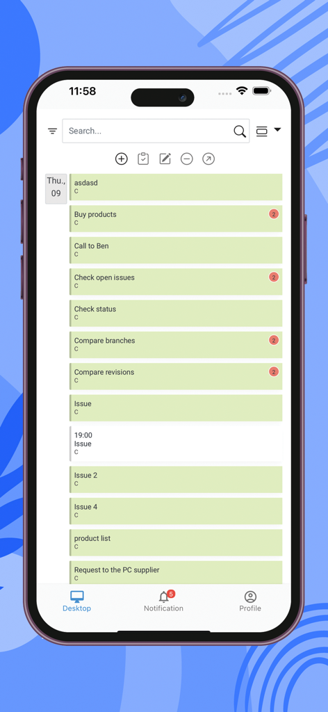 OneBox OS - OneBox OS mobile app displaying a workflow and task management list