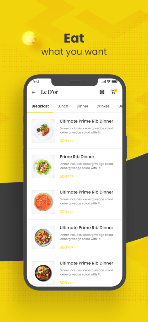 Mobile App-Oberfläche der MyTable, die eine Restaurantkarte für Le Dor anzeigt