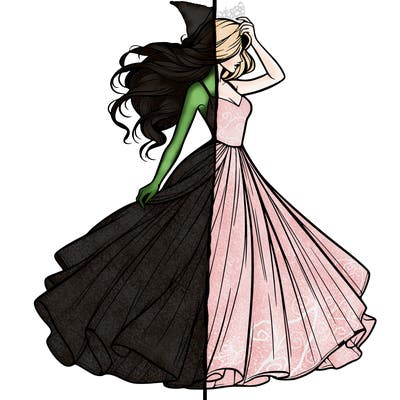 realistic woman with dress flowing in the wind