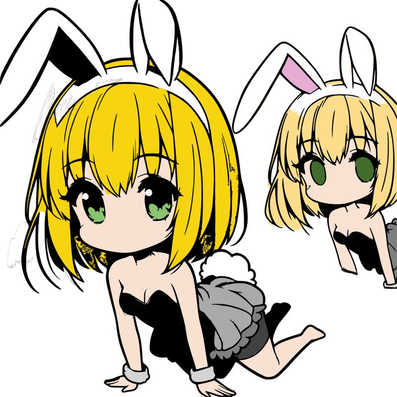 anime cute bunny shapeshifter girl