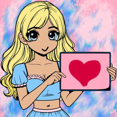 realistic pretty girl holding blank sign