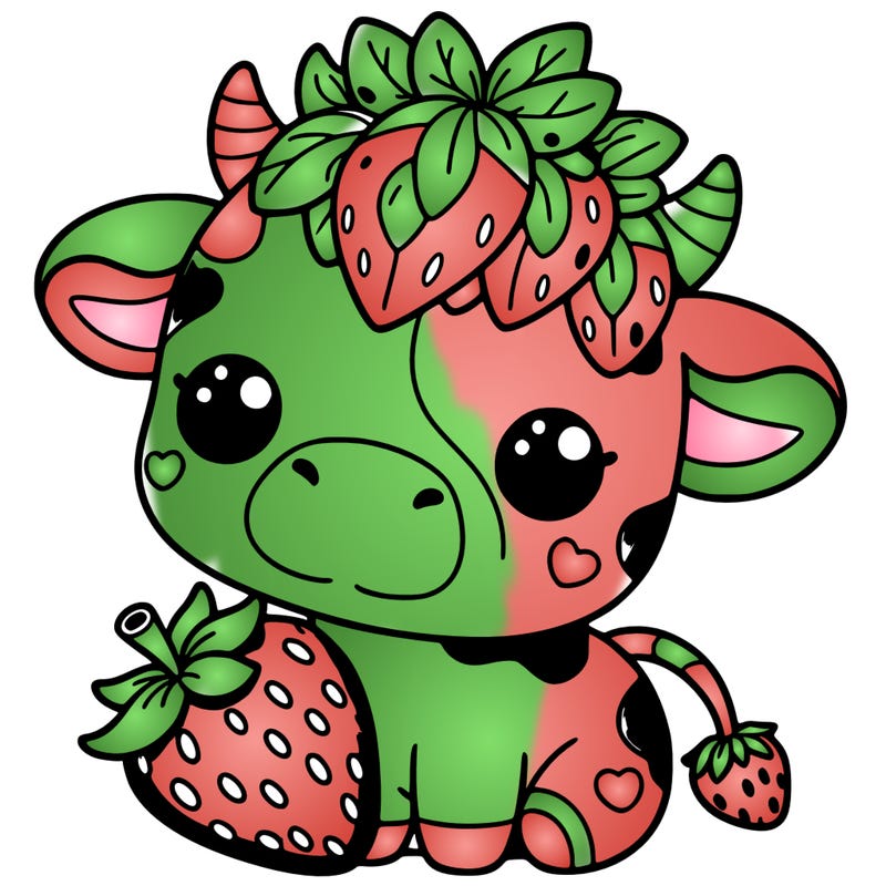 cute strawberry cow