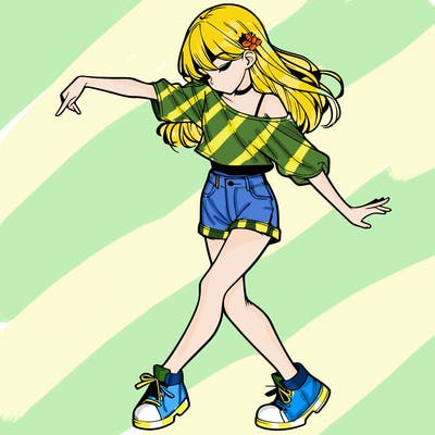 realistic girl danceing