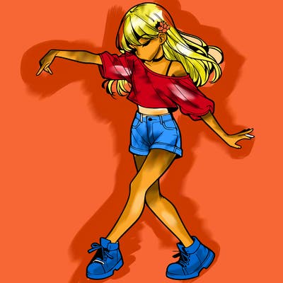 realistic girl danceing