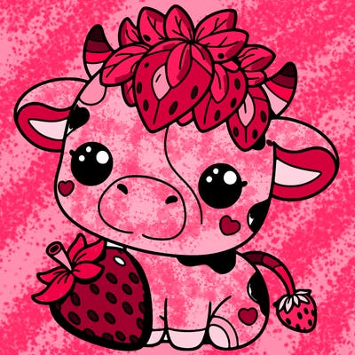 cute strawberry cow