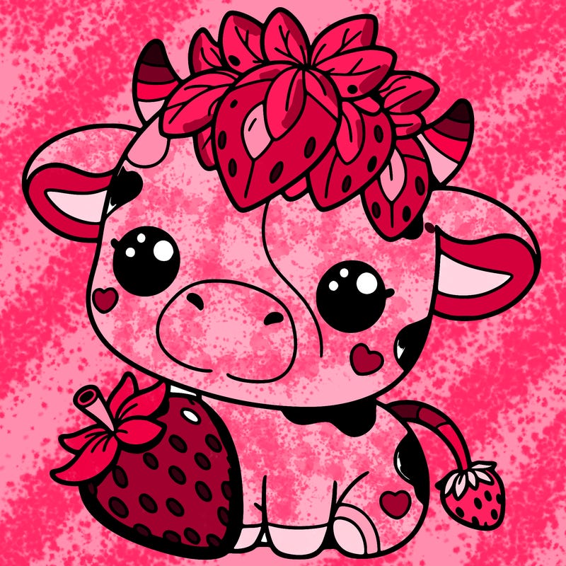 cute strawberry cow