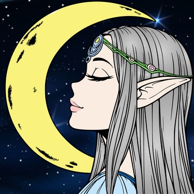 a realistic moon elf