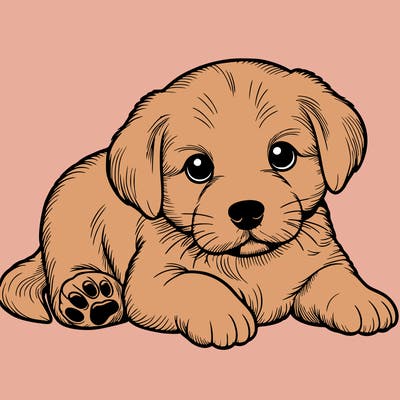 a cute realistic puppy