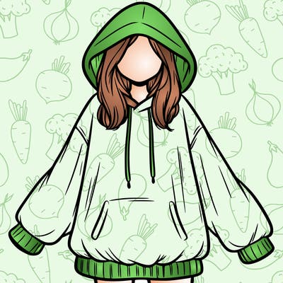 girl in oversized hoodie