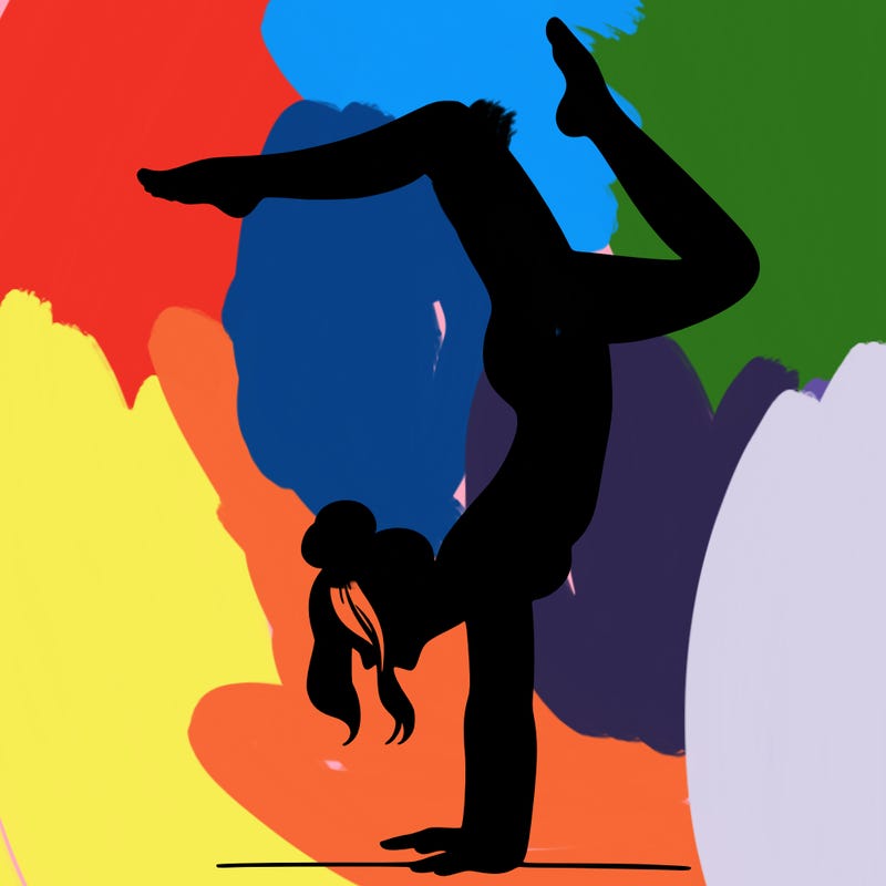 a woman doing a handstand