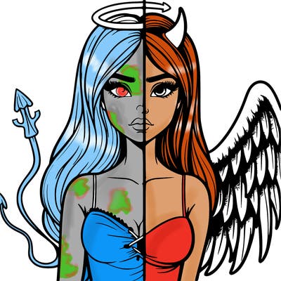 devil vs angel realistic girl